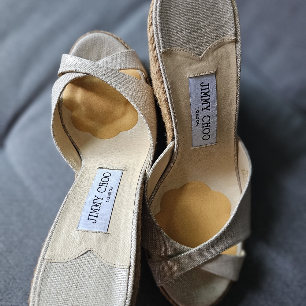 Jimmy Choo Women's Silver Wedge Sandals